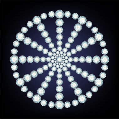 Snowflake made from diamonds. clipart