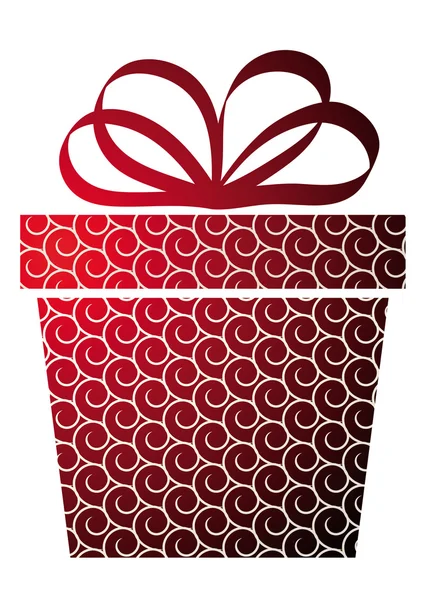 Karácsonyi ajándék doboz, piros — Stock Vector