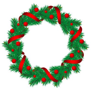 Christmas pine garland clipart