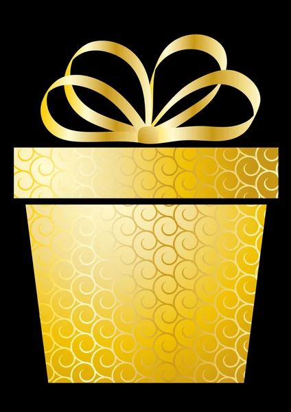 Boże Narodzenie ilustracja z pudełko na złoto — Wektor stockowy