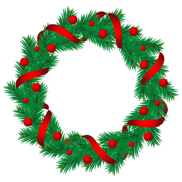 圣诞松树花环 — 图库矢量图片