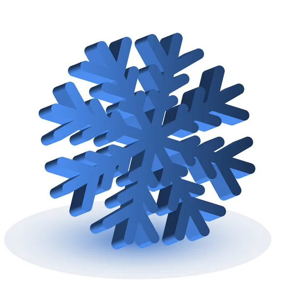 Die blaue isolierte Schneeflocke — Stockvektor