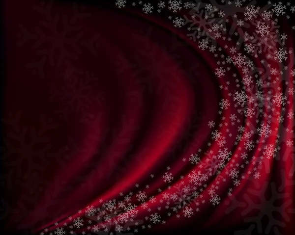 Зимовий червоний фон зі сніжинками . — стоковий вектор