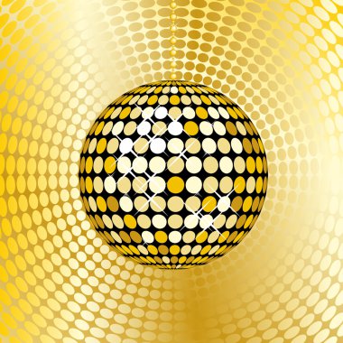 Abstract gold disco ball clipart