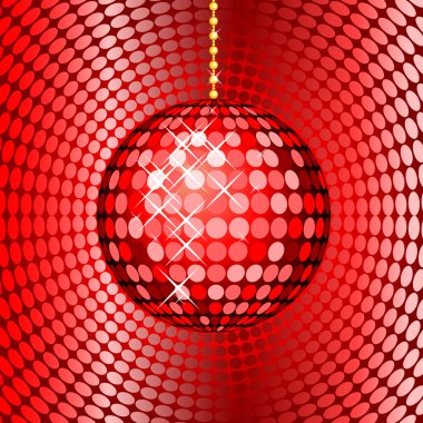 Abstract red disco ball clipart