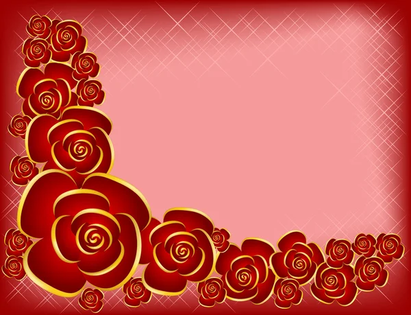 赤いバラとバレンタインデーの背景 — ストックベクタ