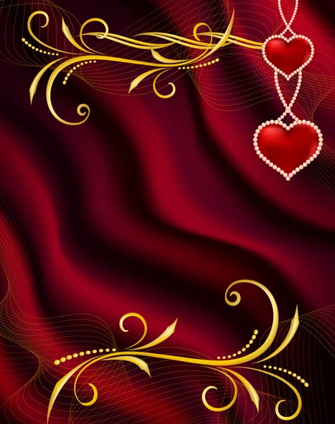 Hintergrund Zum Valentinstag Mit Roten Herzen — Stockvektor