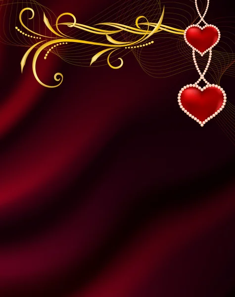 Background Valentine Day Red Hearts — Stock Vector