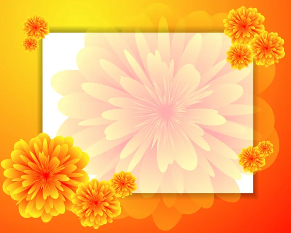組の花を持つ水平ベクトル旗 — ストックベクタ