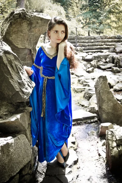 Elf princess in stone garden — Stock Photo, Image