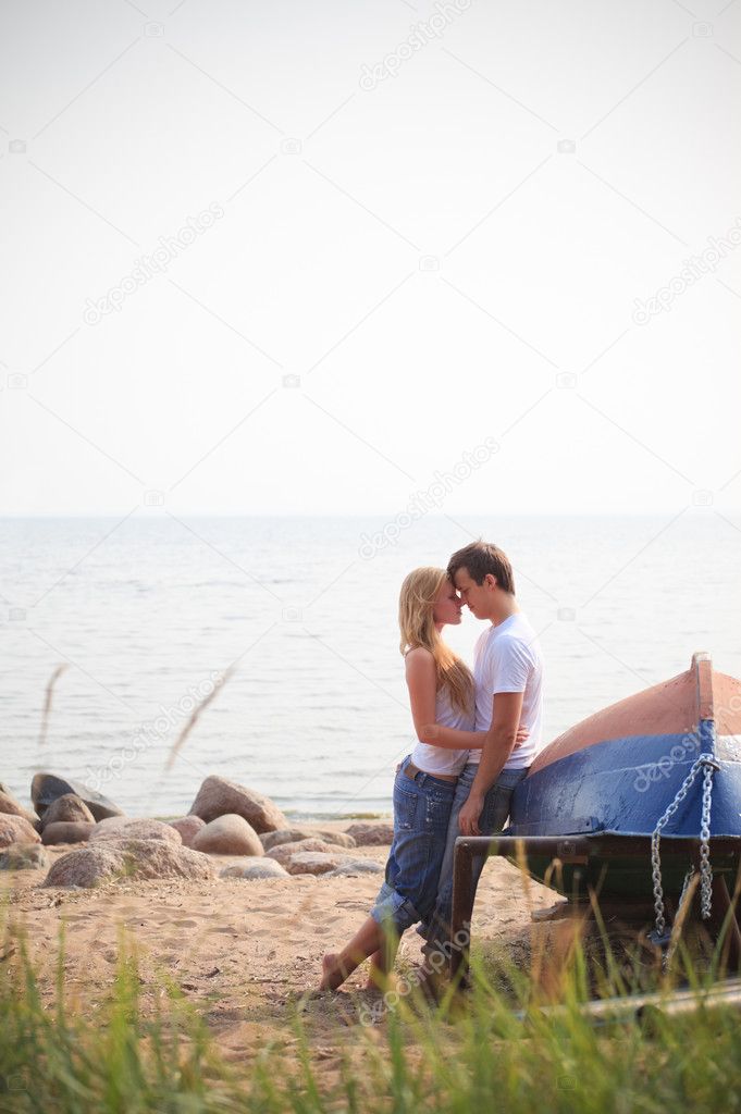 Beautiful couple on a beach