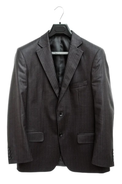 Black jacket on hanger — Stock Photo, Image
