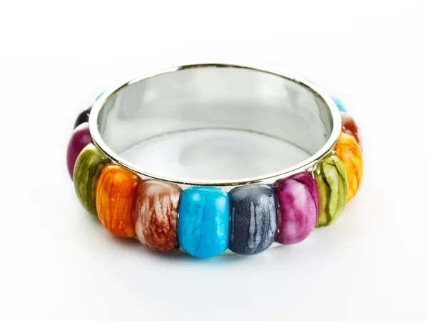 Bracelet Color Stones Isolated White — Stock Photo, Image