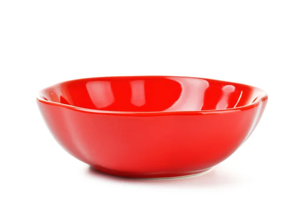 Röd Salladsskål Isolerad Vit Bakgrund — Stockfoto