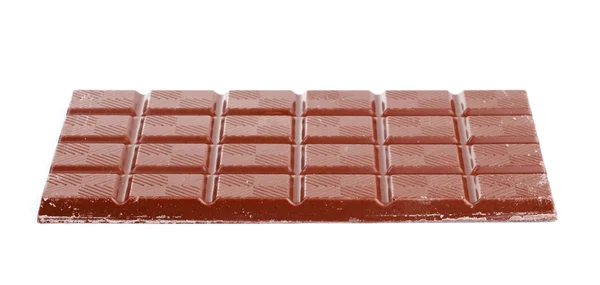Barra Chocolate Leite Isolada Fundo Branco — Fotografia de Stock
