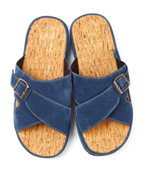 Blauwe slippers — Stockfoto