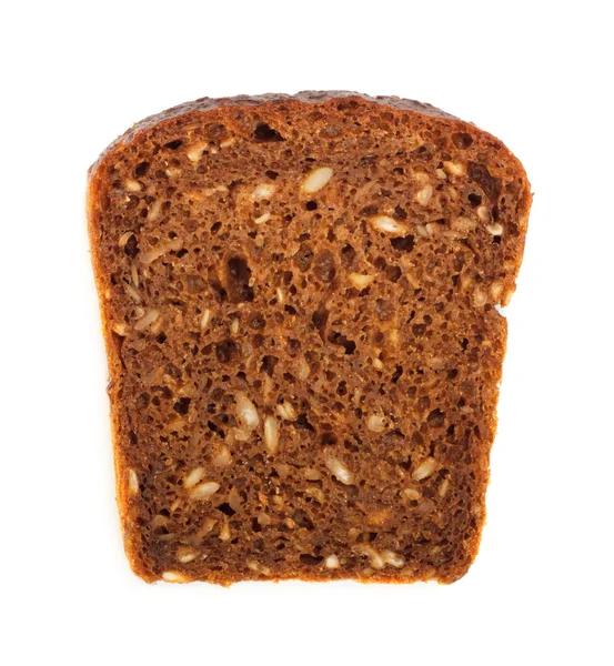 Graan Sneetje Brood Geïsoleerd Wit — Stockfoto