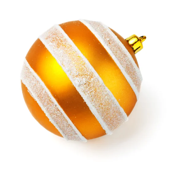 Boule Décoration Jaune Isolée Sur Blanc — Photo