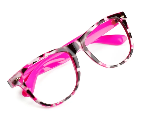Óculos Cor Rosa Isolados Sobre Branco — Fotografia de Stock