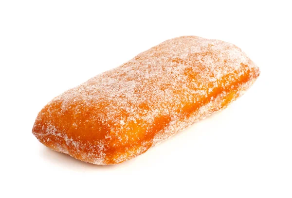 Donut Polvo Azúcar Aislado Blanco — Foto de Stock