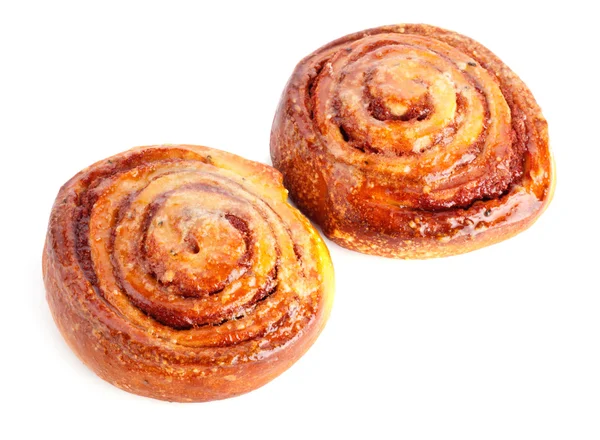 Two sweet buns with cinnamon — Stock Photo, Image