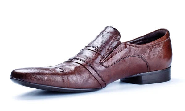 Einzelner Brauner Schuh Isoliert Auf Weißem — Stockfoto