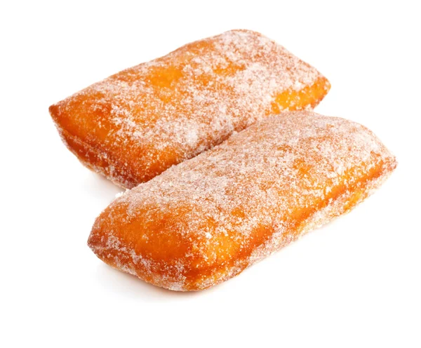 Twee donuts in poedersuiker — Stockfoto