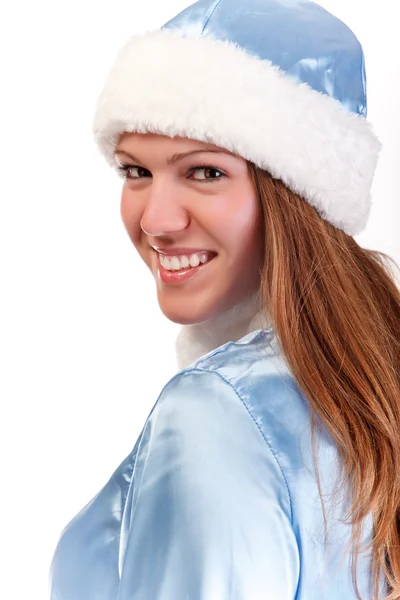 Güzel Noel Baba kız portre — Stok fotoğraf