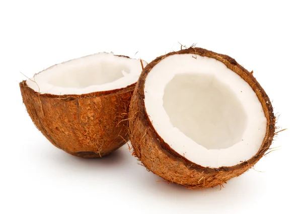Coconut Halves Isolated White Background — Stock Photo, Image