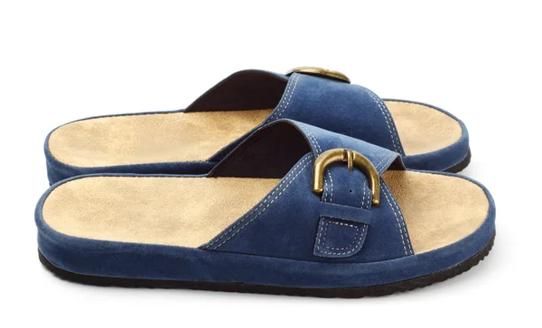 Blauwe slippers — Stockfoto