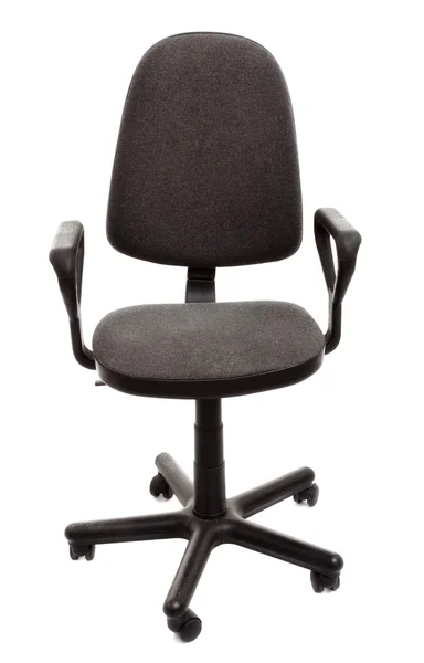 Černá Kancelář Židle Izolované Bílém Pozadí — Stock fotografie