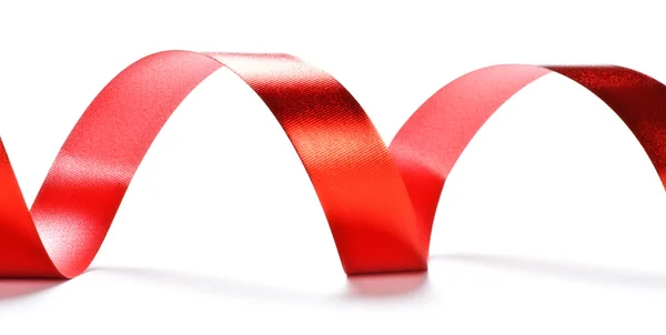 Red ribbon serpentine — Stock Photo, Image