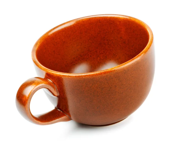 Beyaz Arka Plan Üzerinde Izole Kahverengi Kahve Fincanı — Stok fotoğraf