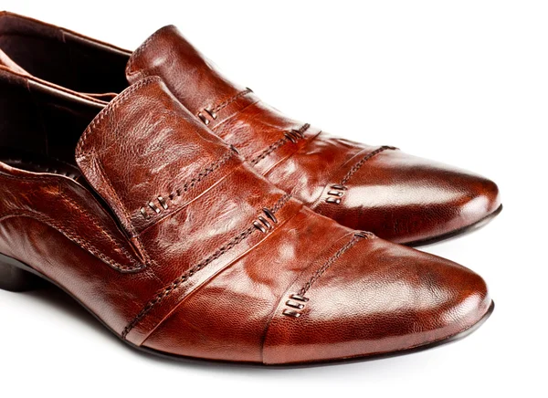 Braune Schuhe Paar Isoliert Auf Weißem Hintergrund — Stockfoto