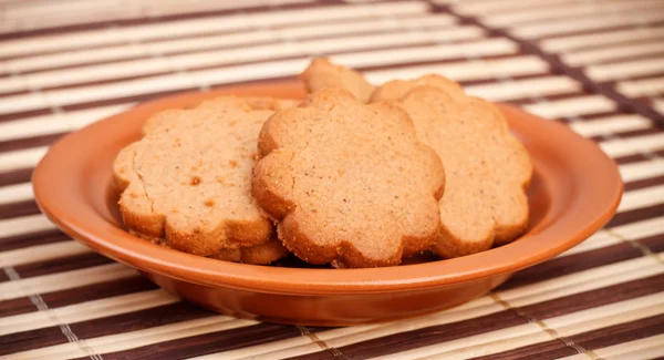 Dish Cinnamon Cookies Bamboo Napkin — Stock Photo, Image