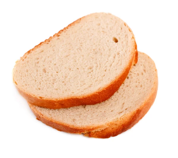 孤立在白色背景上的新鲜切片的面包 — 图库照片