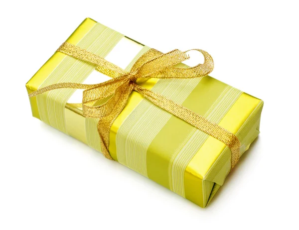 Κίτρινο κουτί δώρου — Φωτογραφία Αρχείου