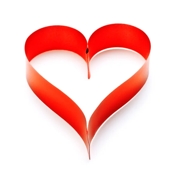 Heart Shaped Ribbon Symbol Isolated White — Stock Photo, Image