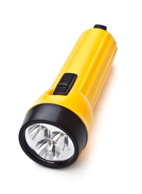 Electric pocket flashlight isolated on white background clipart