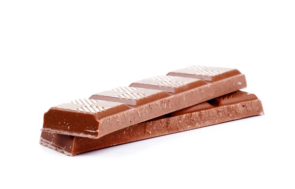 Bâtonnets Chocolat Lait Isolés Sur Fond Blanc — Photo