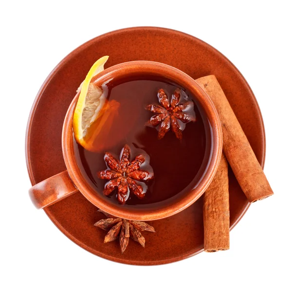 Chá com paus de canela e anis estrelado — Fotografia de Stock