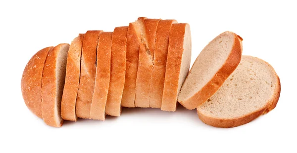 孤立在白色背景上的新鲜切片的面包 — 图库照片