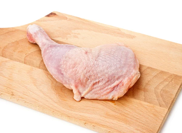 Fresh Chicken Thigh Laying Cutting Board — Stock Photo, Image