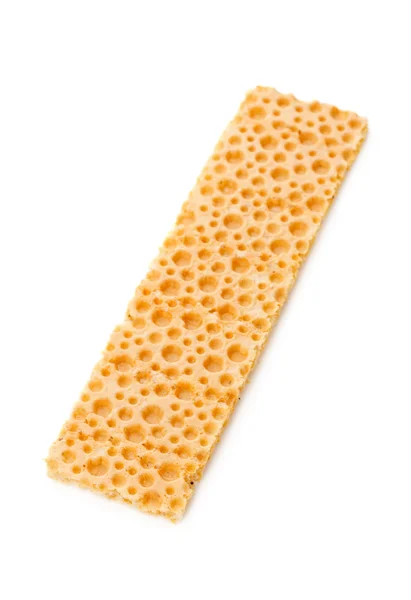 Healty Crunchy Cracker Isolado Fundo Branco — Fotografia de Stock