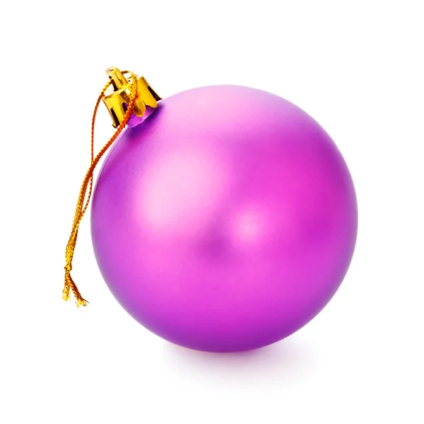 Bola Navidad Púrpura Aislada Sobre Fondo Blanco —  Fotos de Stock