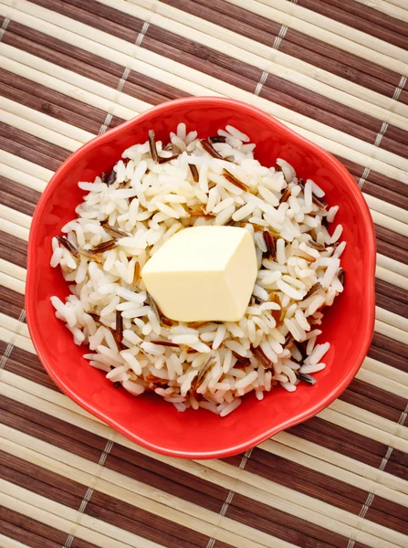 Tigela de arroz cozido — Fotografia de Stock