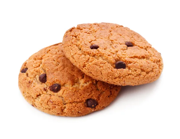 Chocolate Chip Cookies Isoliert Auf Weißem Hintergrund — Stockfoto