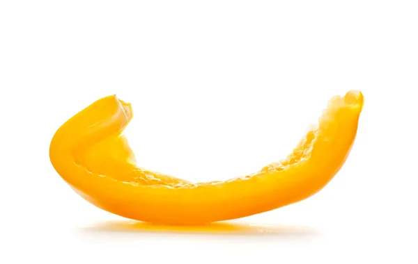 Yellow Paprika Slice Isolated White Background — Stock Photo, Image