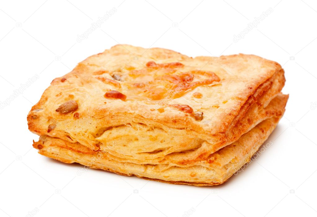 Cheese pie isolated on a white background
