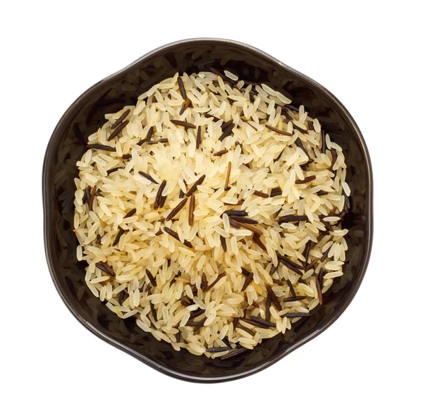 Tigela de arroz cru — Fotografia de Stock